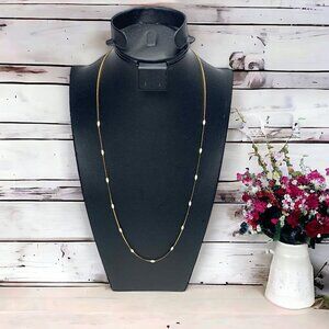 Napier Cocoon Link Chain Faux Pearl Station Necklace Gold Tone Opera Length 22"